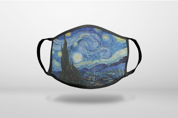 Van Gogh Starry Night - 3-Ply Reusable Soft Face Mask Covering, Unisex, Cotton Inner Layer