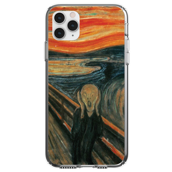 DistinctInk® Clear Shockproof Hybrid Case for Apple iPhone / Samsung Galaxy / Google Pixel - Edvard Munch The Scream