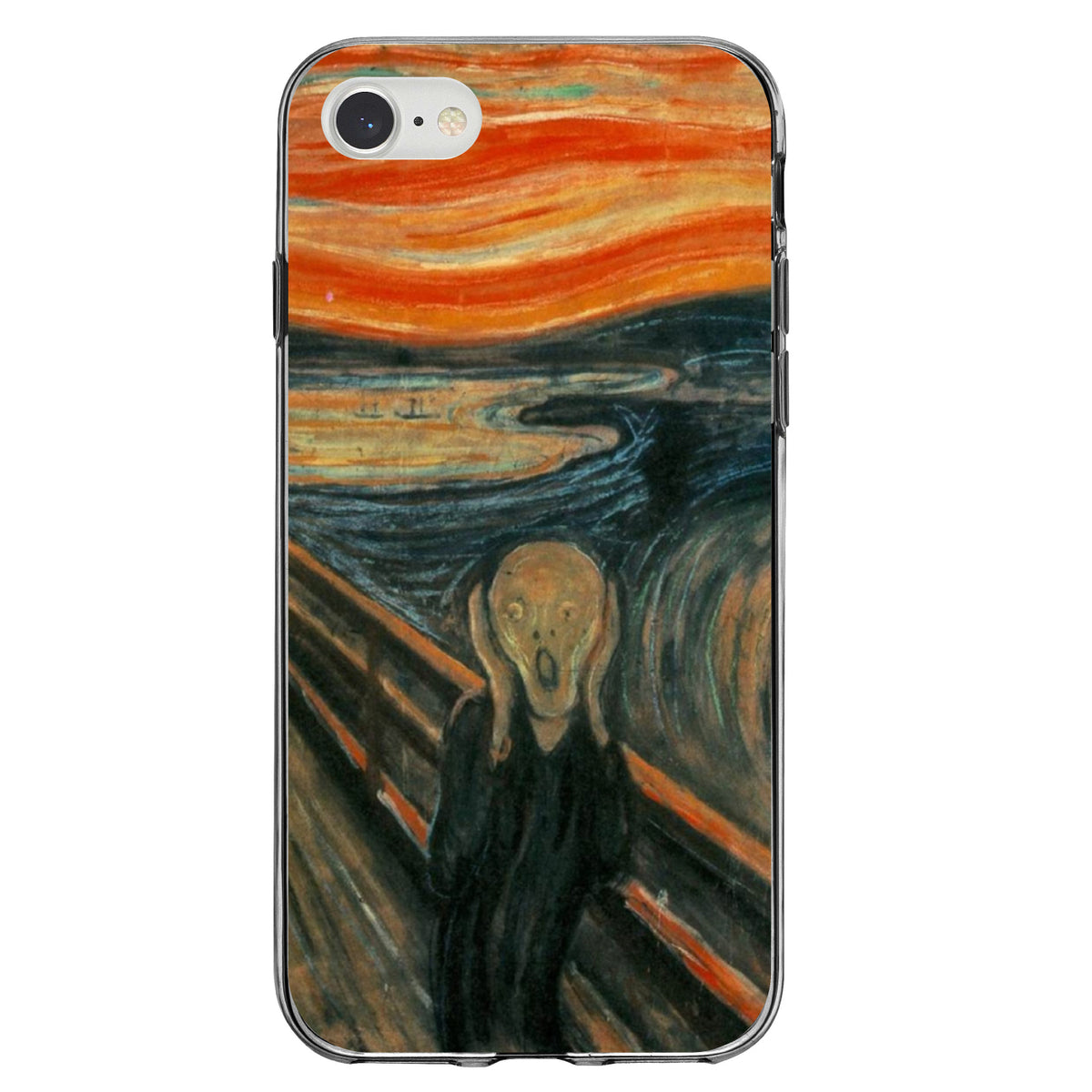 Edvard Munch The Scream Clear Shockproof iPhone Case, view 5