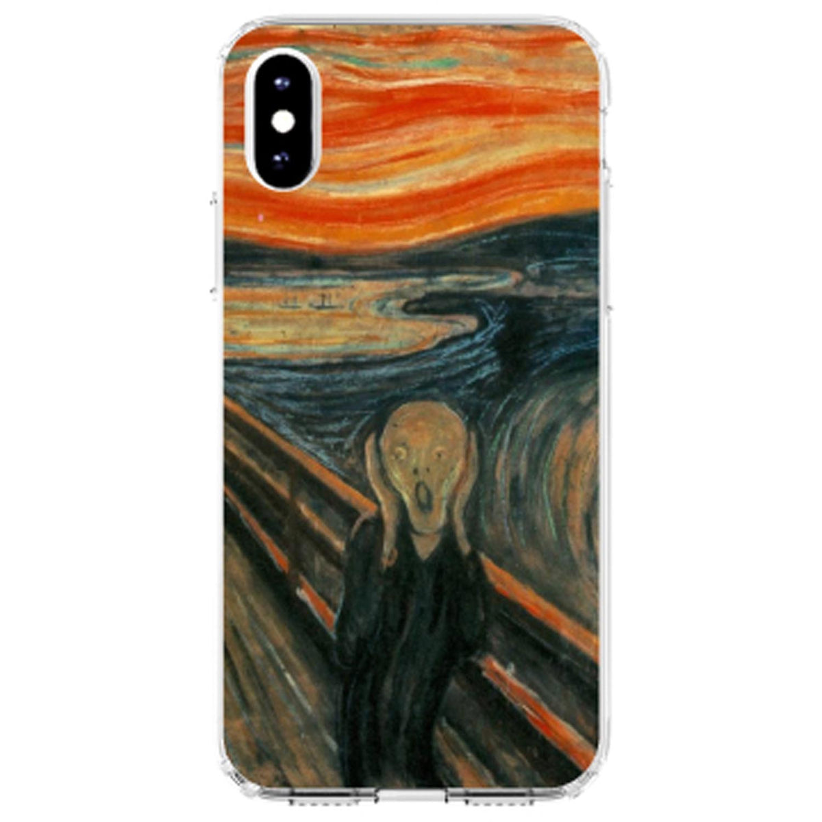 Edvard Munch The Scream Clear Shockproof iPhone Case, view 2