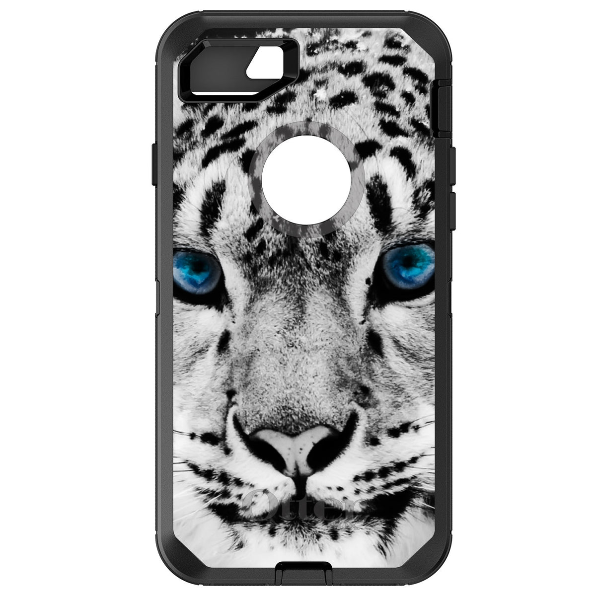 Snow Leopard Blue Eyes OtterBox Defender Case for iPhone & Galaxy