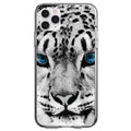 Snow Leopard Blue Eyes Clear Shockproof iPhone Case