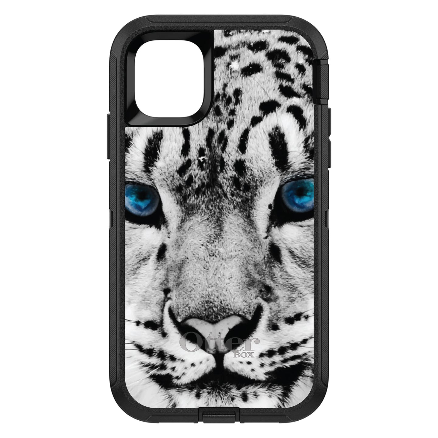 DistinctInk™ OtterBox Defender Series Case for Apple iPhone / Samsung Galaxy / Google Pixel - Snow Leopard Blue Eyes