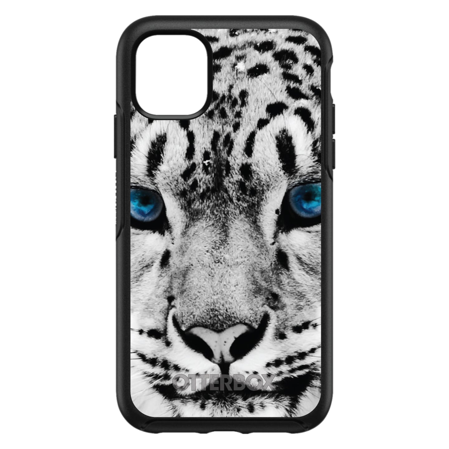 DistinctInk™ OtterBox Symmetry Series Case for Apple iPhone / Samsung Galaxy / Google Pixel - Snow Leopard Blue Eyes
