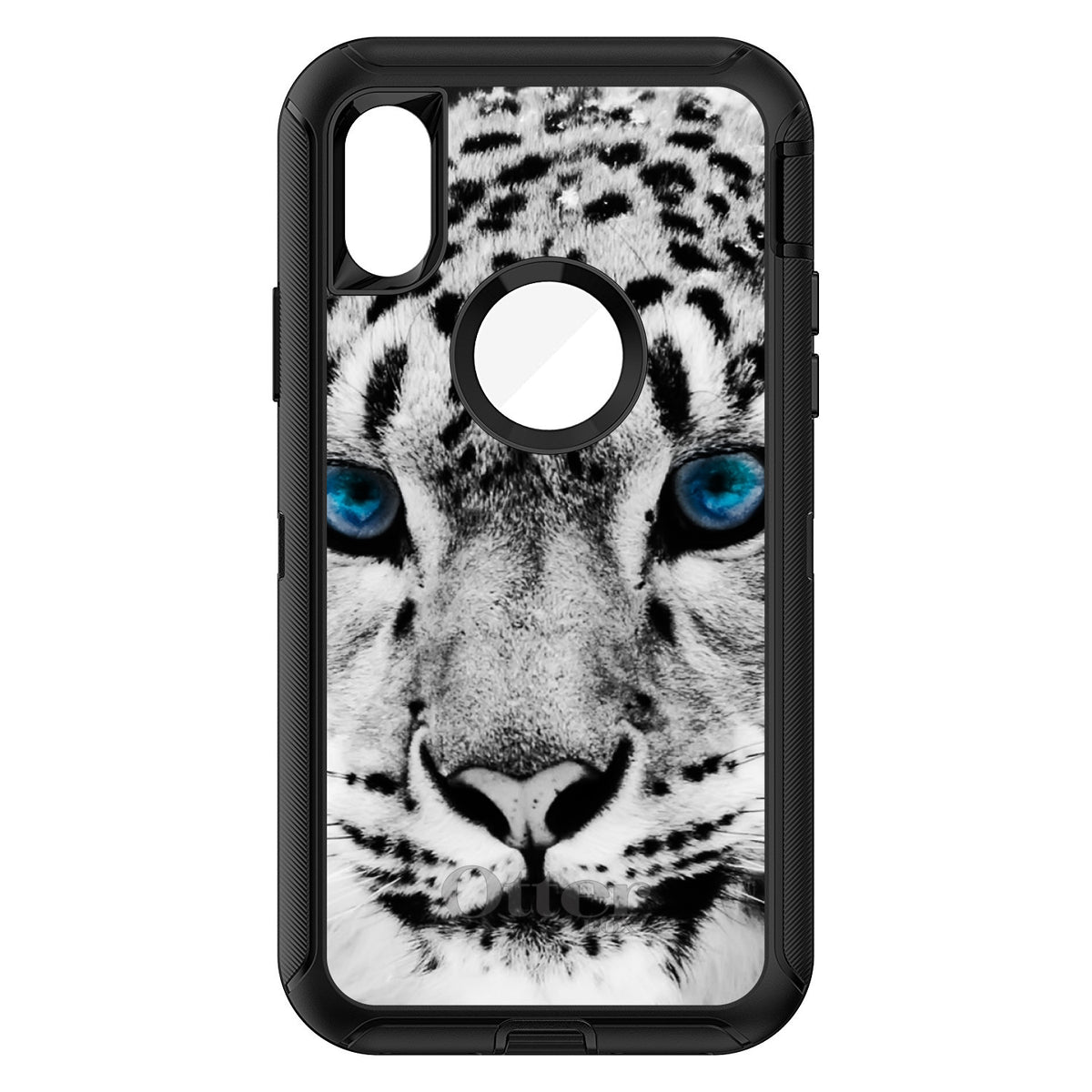 Snow Leopard Blue Eyes OtterBox Defender Case for iPhone & Galaxy, view 3
