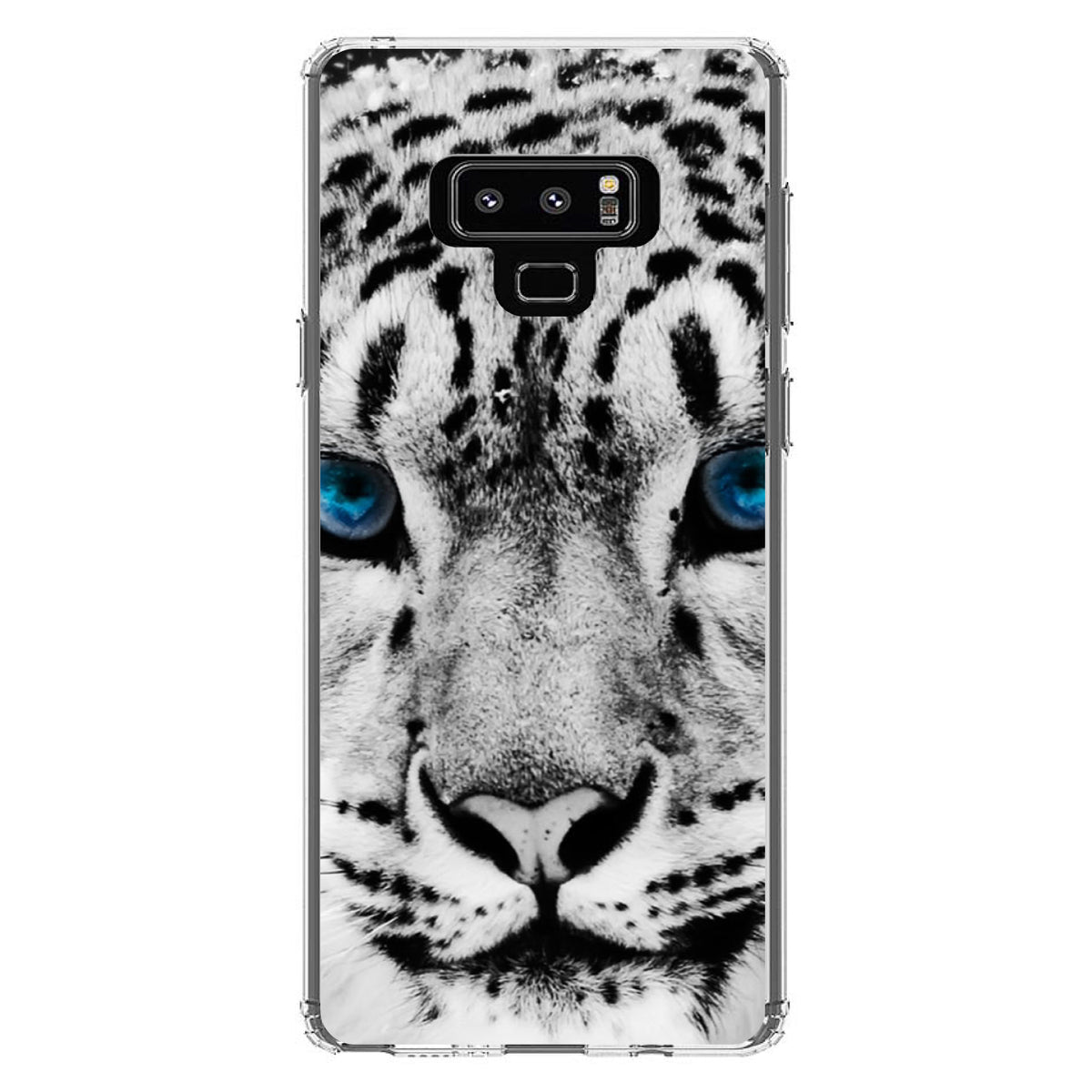 Snow Leopard Blue Eyes Clear Shockproof iPhone Case, view 11