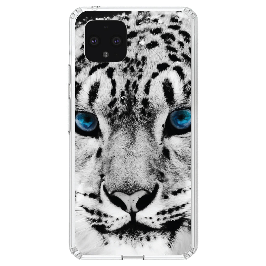 Snow Leopard Blue Eyes Clear Shockproof iPhone Case, view 23