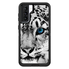 DistinctInk™ OtterBox Defender Series Case for Apple iPhone / Samsung Galaxy / Google Pixel - Snow Leopard Blue Eyes