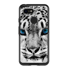 DistinctInk™ OtterBox Symmetry Series Case for Apple iPhone / Samsung Galaxy / Google Pixel - Snow Leopard Blue Eyes