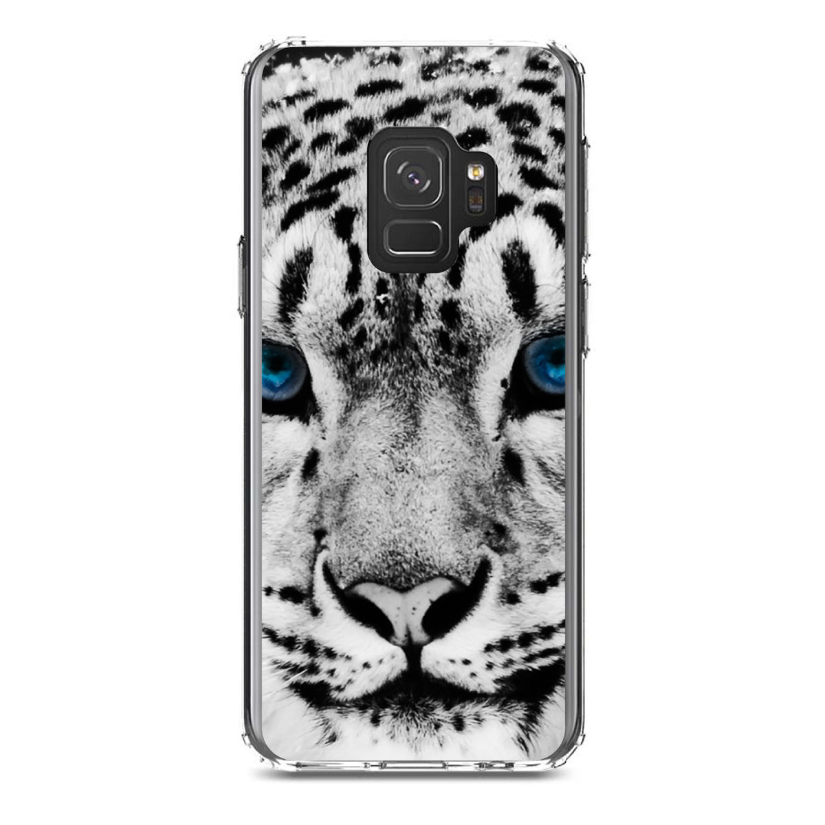 Snow Leopard Blue Eyes Clear Shockproof iPhone Case, view 19