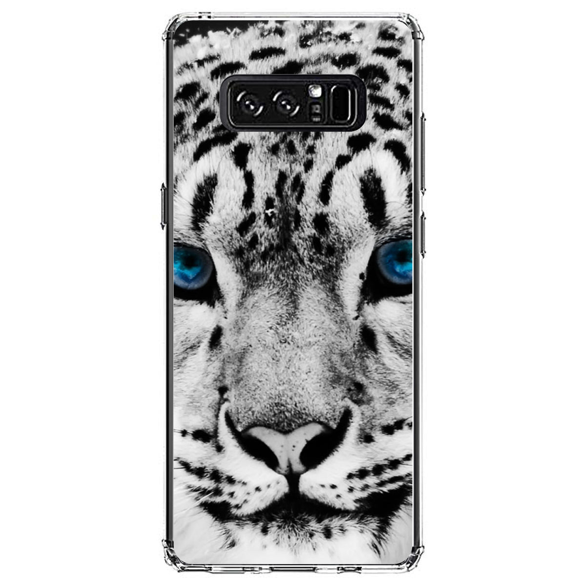 Snow Leopard Blue Eyes Clear Shockproof iPhone Case, view 12