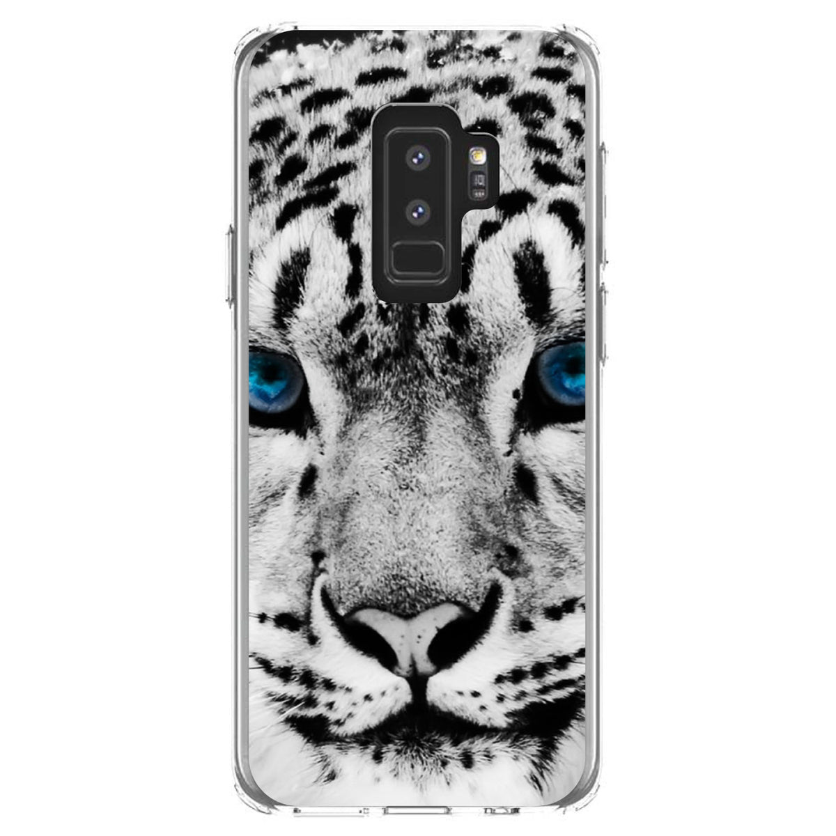 Snow Leopard Blue Eyes Clear Shockproof iPhone Case, view 20