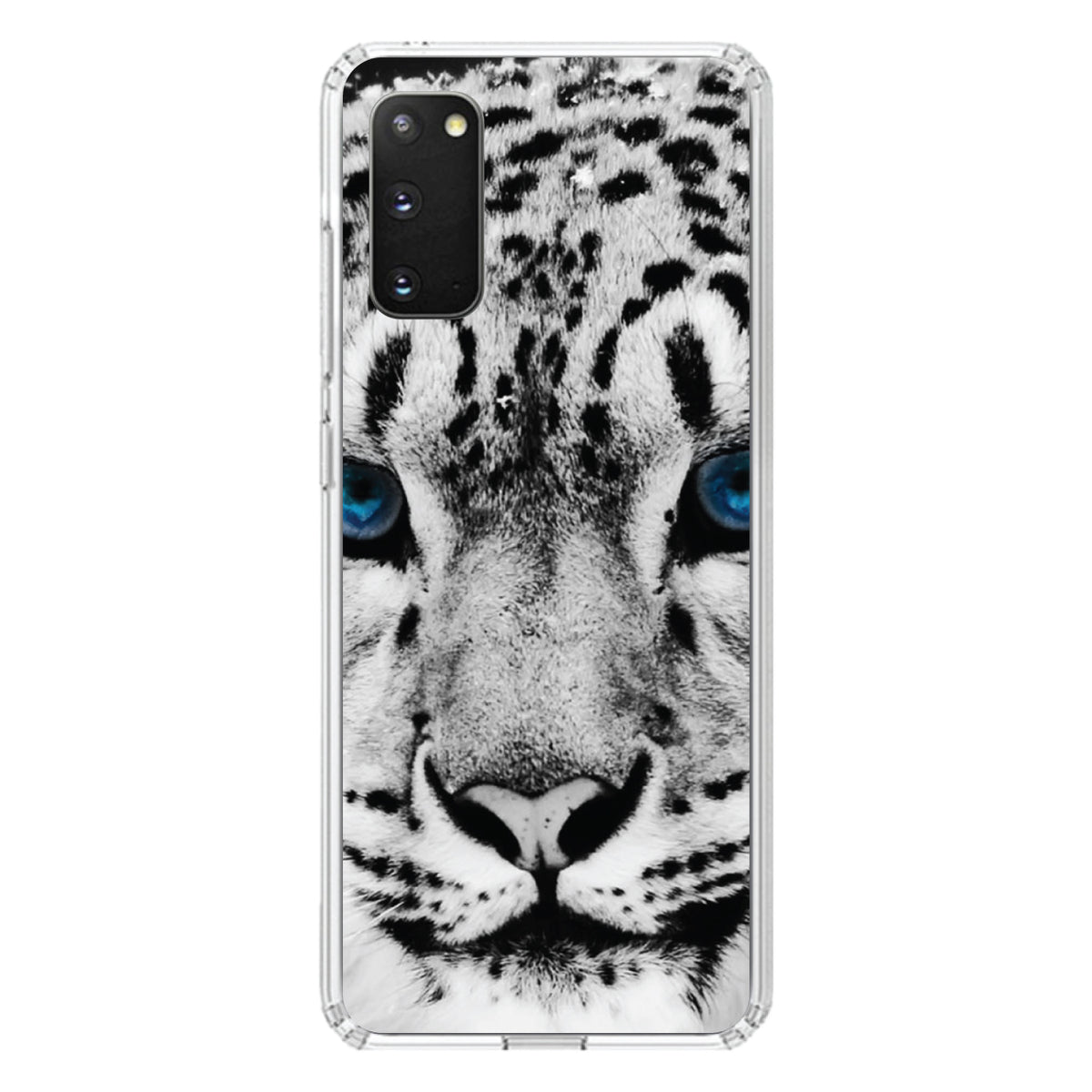 Snow Leopard Blue Eyes Clear Shockproof iPhone Case, view 14