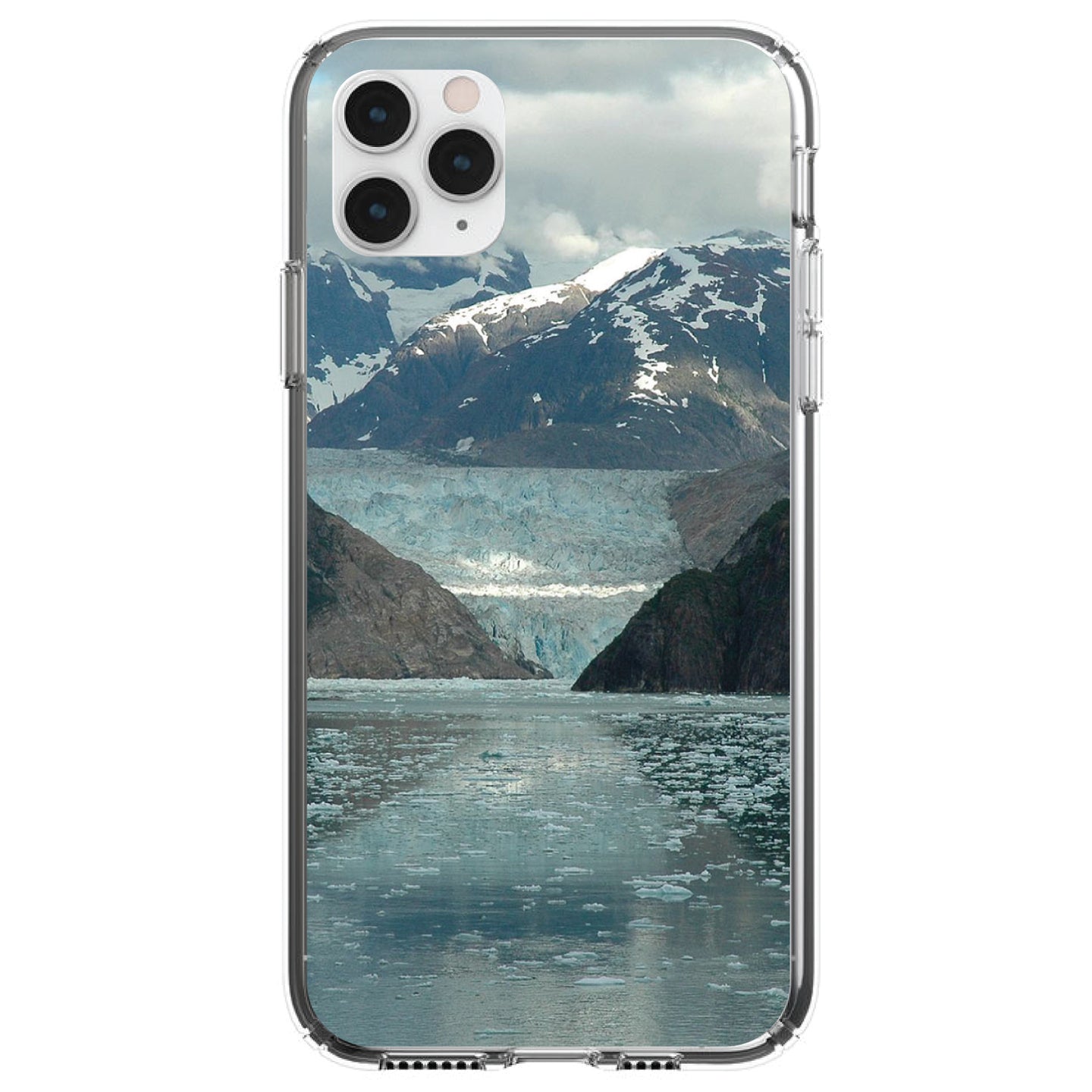 DistinctInk® Clear Shockproof Hybrid Case for Apple iPhone / Samsung Galaxy / Google Pixel - Tracy Arm Fjord Alaska