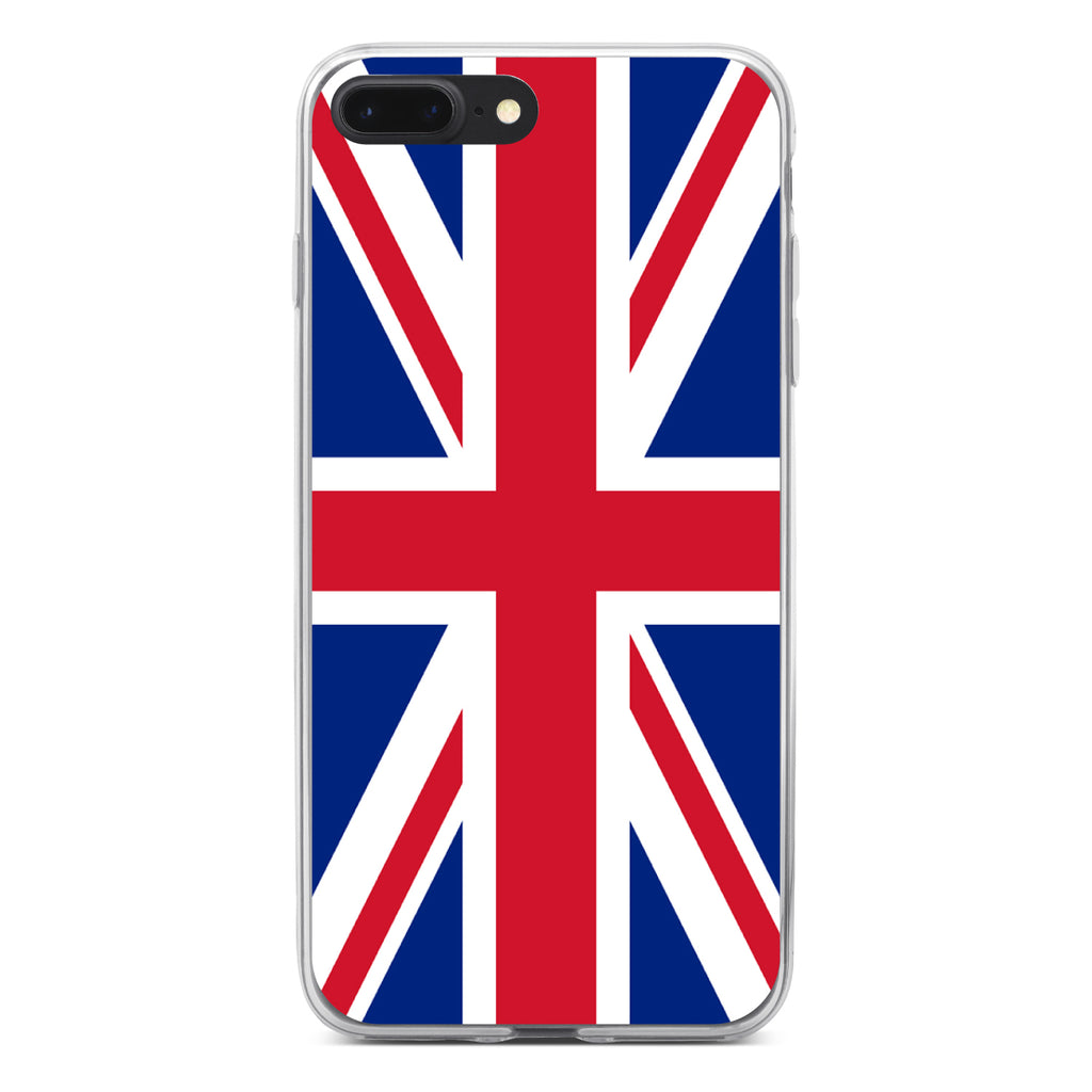Red White Blue British Flag UK Clear Shockproof iPhone Case, view 6
