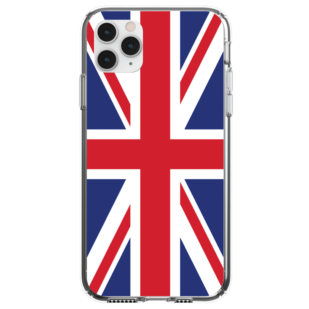 Red White Blue British Flag UK Clear Shockproof iPhone Case