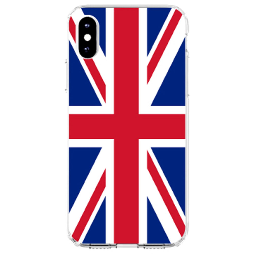 Red White Blue British Flag UK Clear Shockproof iPhone Case, view 2