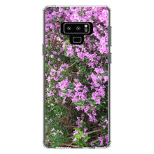 DistinctInk® Clear Shockproof Hybrid Case for Apple iPhone / Samsung Galaxy / Google Pixel - Purple Flowers Mykonos Greece