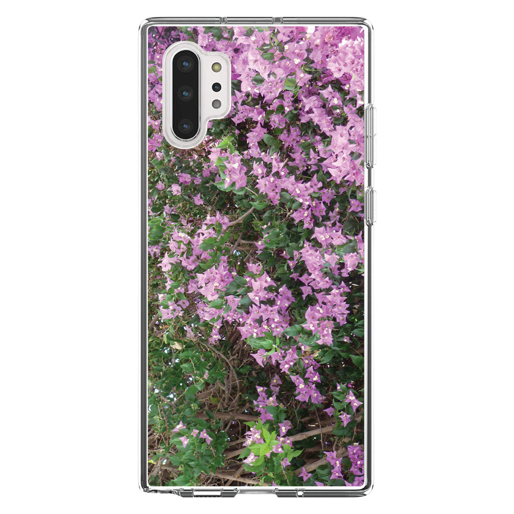 Purple Flowers Mykonos Greece Clear Shockproof iPhone Case, view 10