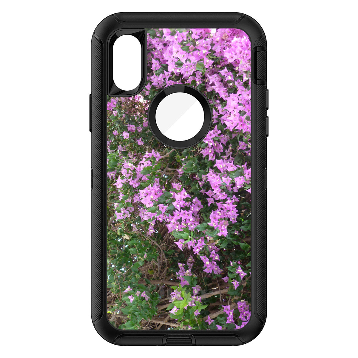 Purple Flowers Mykonos Greece OtterBox Defender Case for iPhone & Galaxy, view 3