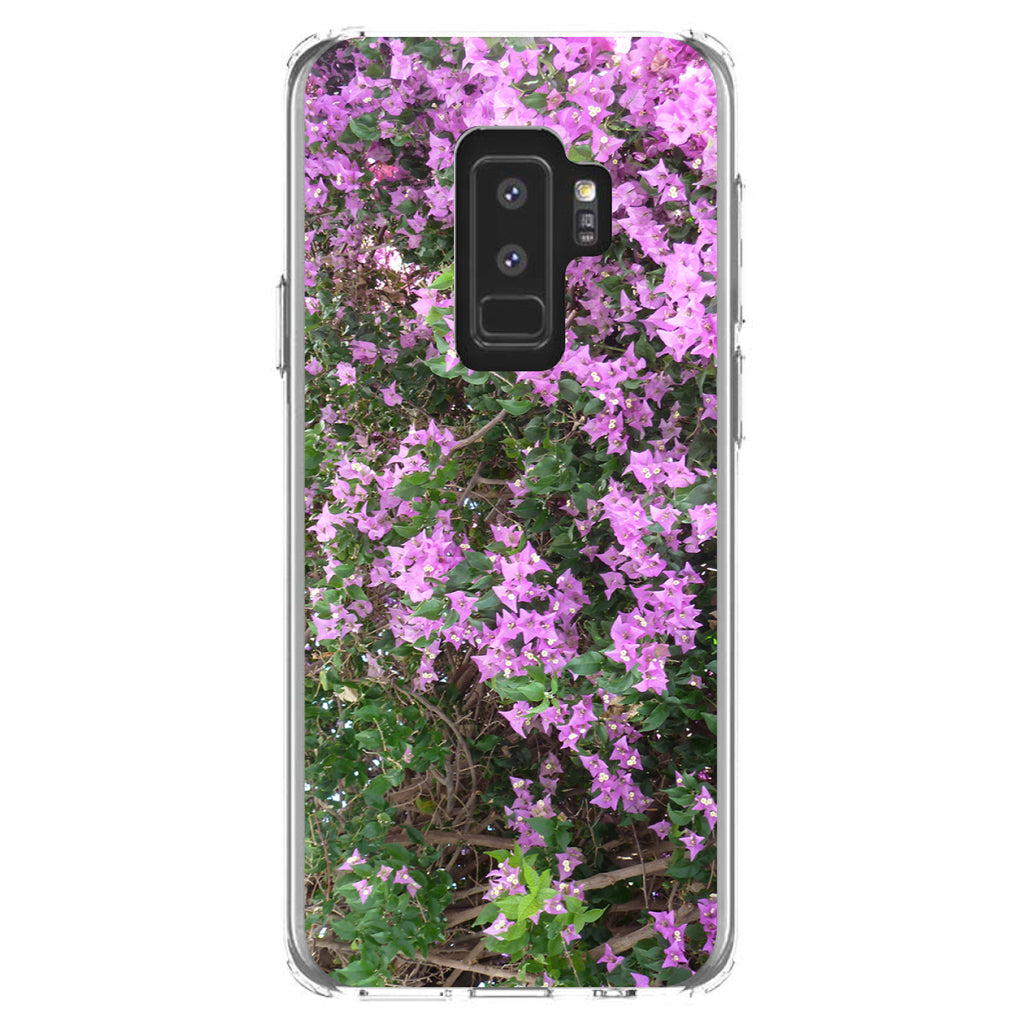 Purple Flowers Mykonos Greece Clear Shockproof iPhone Case, view 20