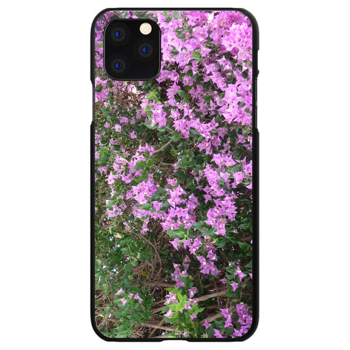 DistinctInk® Hard Plastic Snap-On Case for Apple iPhone or Samsung Galaxy - Purple Flowers Mykonos Greece