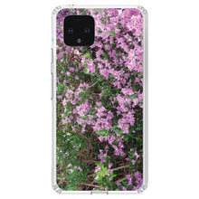 DistinctInk® Clear Shockproof Hybrid Case for Apple iPhone / Samsung Galaxy / Google Pixel - Purple Flowers Mykonos Greece
