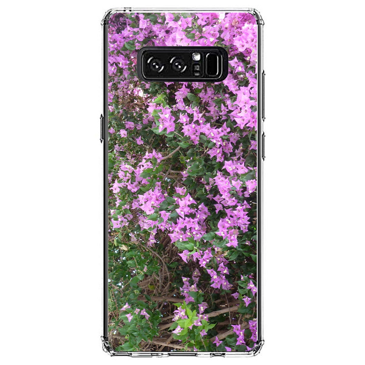 Purple Flowers Mykonos Greece Clear Shockproof iPhone Case, view 12