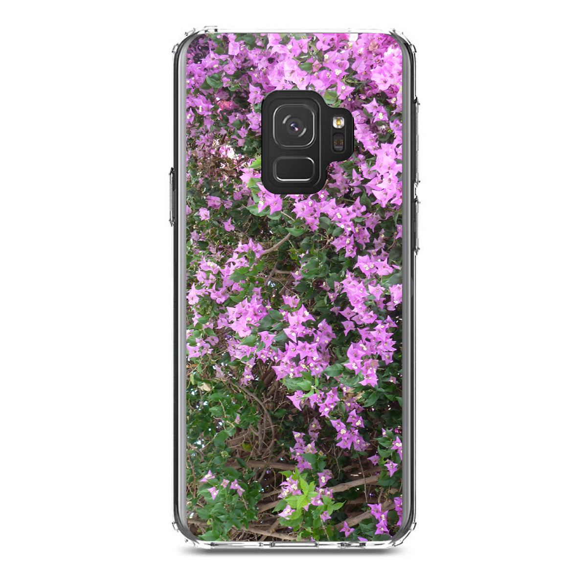 Purple Flowers Mykonos Greece Clear Shockproof iPhone Case, view 19