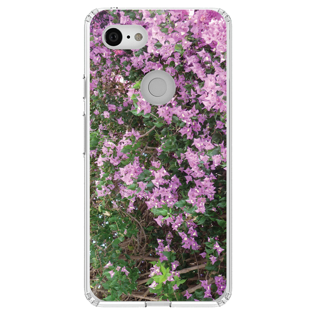 Purple Flowers Mykonos Greece Clear Shockproof iPhone Case, view 21