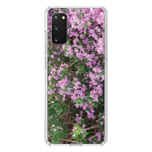 DistinctInk® Clear Shockproof Hybrid Case for Apple iPhone / Samsung Galaxy / Google Pixel - Purple Flowers Mykonos Greece