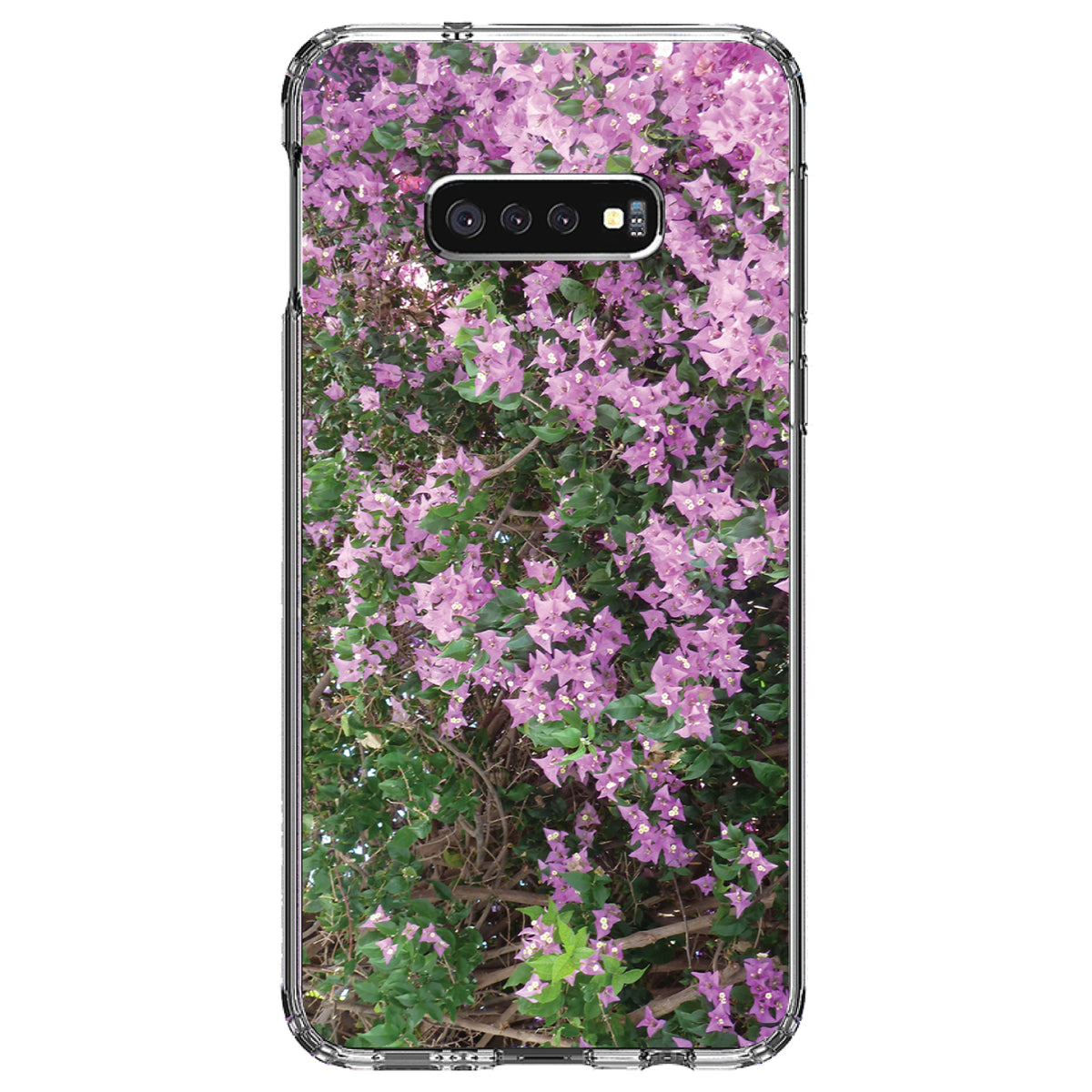 Purple Flowers Mykonos Greece Clear Shockproof iPhone Case, view 18