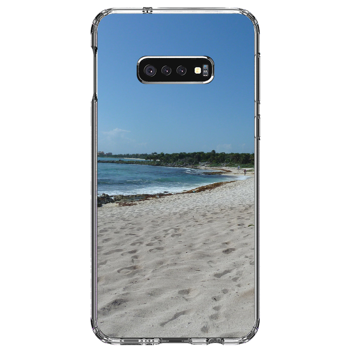 Beach Scene Akumal Mexico Clear Shockproof iPhone Case, view 18