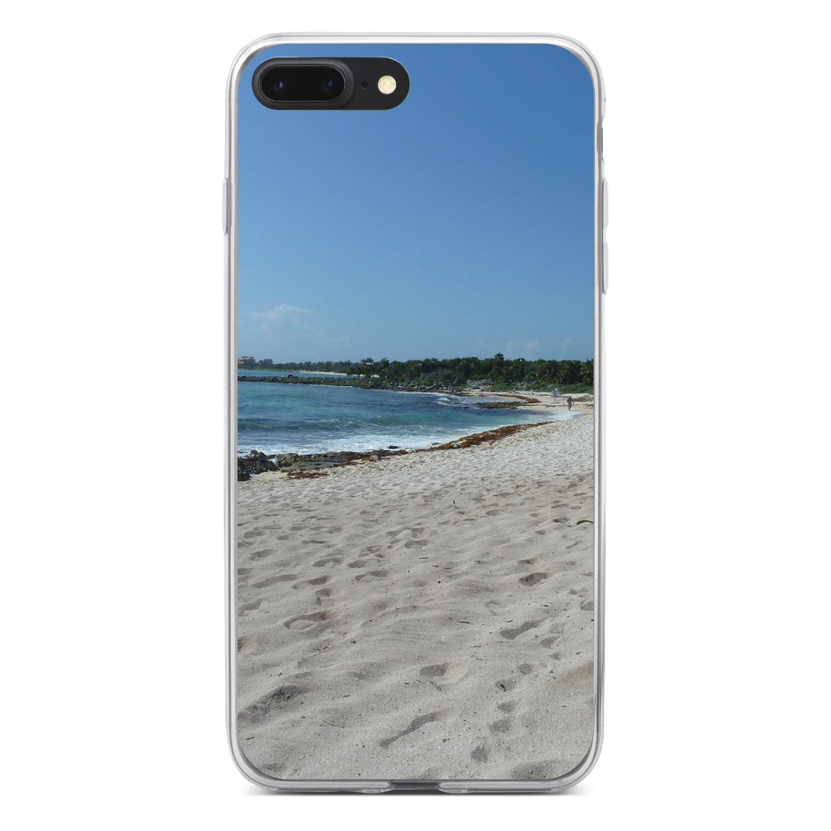 Beach Scene Akumal Mexico Clear Shockproof iPhone Case, view 6