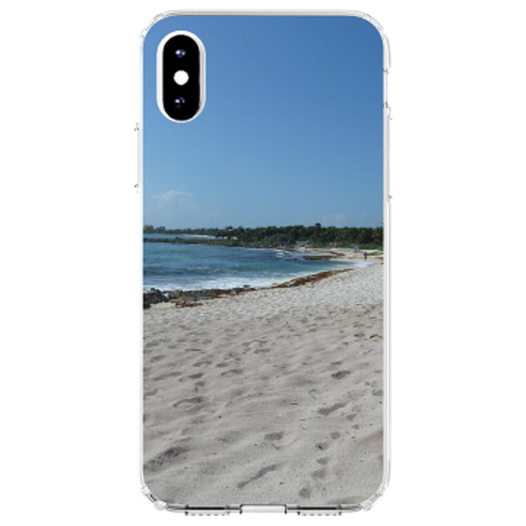 Beach Scene Akumal Mexico Clear Shockproof iPhone Case, view 4