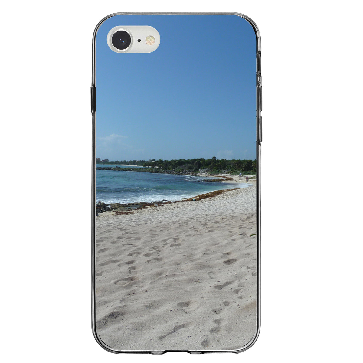 Beach Scene Akumal Mexico Clear Shockproof iPhone Case, view 5