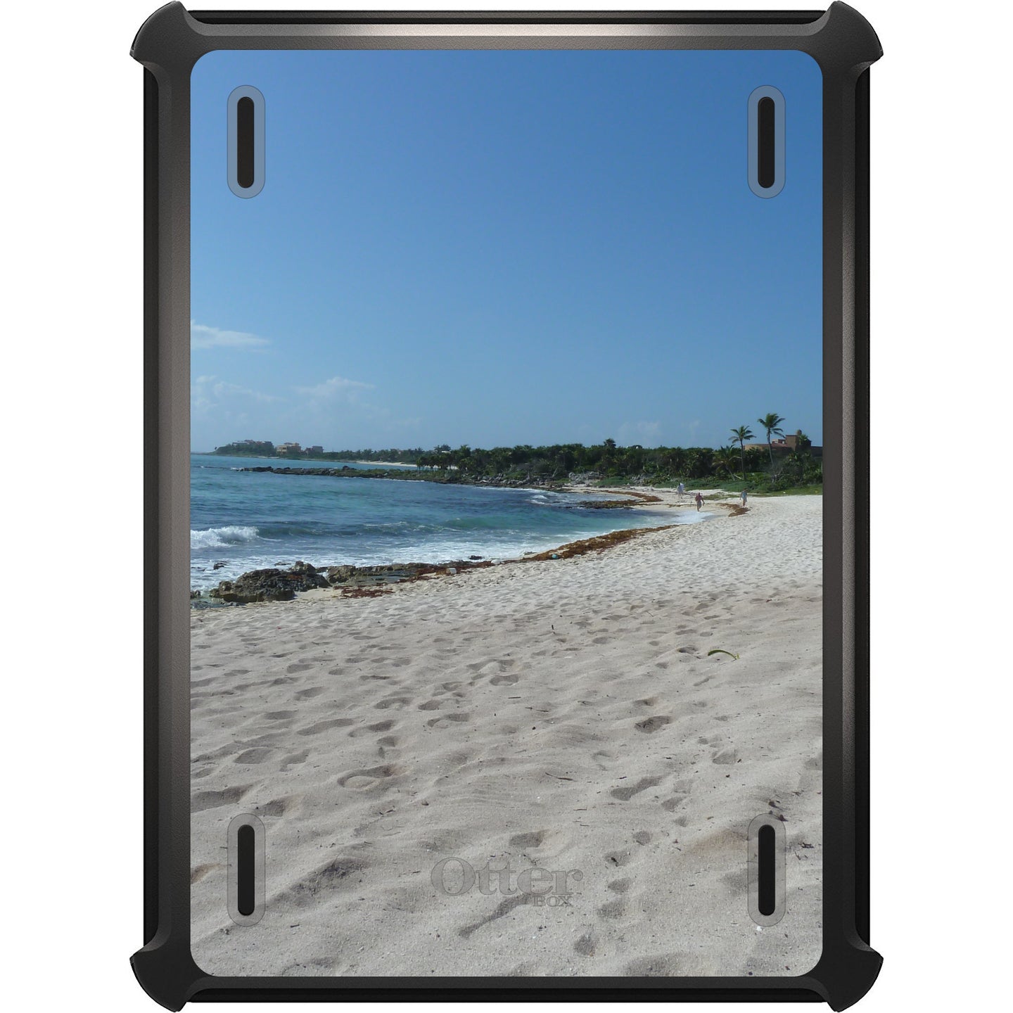 DistinctInk™ OtterBox Defender Series Case for Apple iPad / iPad Pro / iPad Air / iPad Mini - Beach Scene Akumal Mexico