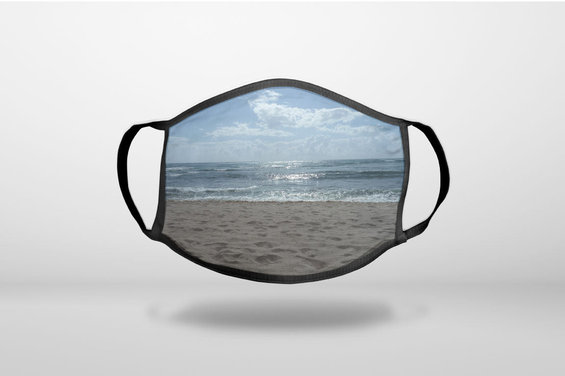 Ocean Horizon Akumal Mexico - 3-Ply Reusable Soft Face Mask Covering, Unisex, Cotton Inner Layer