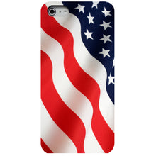 DistinctInk® Hard Plastic Snap-On Case for Apple iPhone or Samsung Galaxy - Red White Blue United States Flag USA