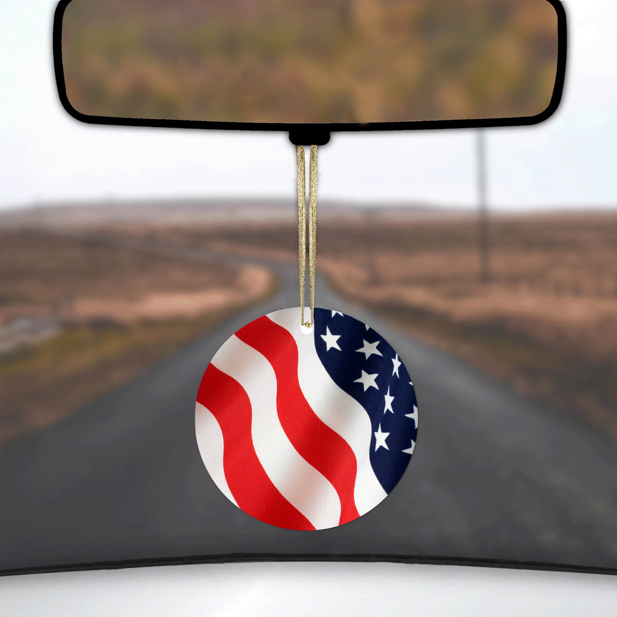 Red White Blue United States Flag USA Ceramic Ornament, view 3
