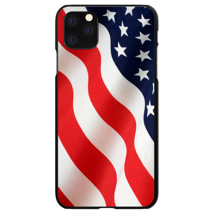 DistinctInk® Hard Plastic Snap-On Case for Apple iPhone or Samsung Galaxy - Red White Blue United States Flag USA