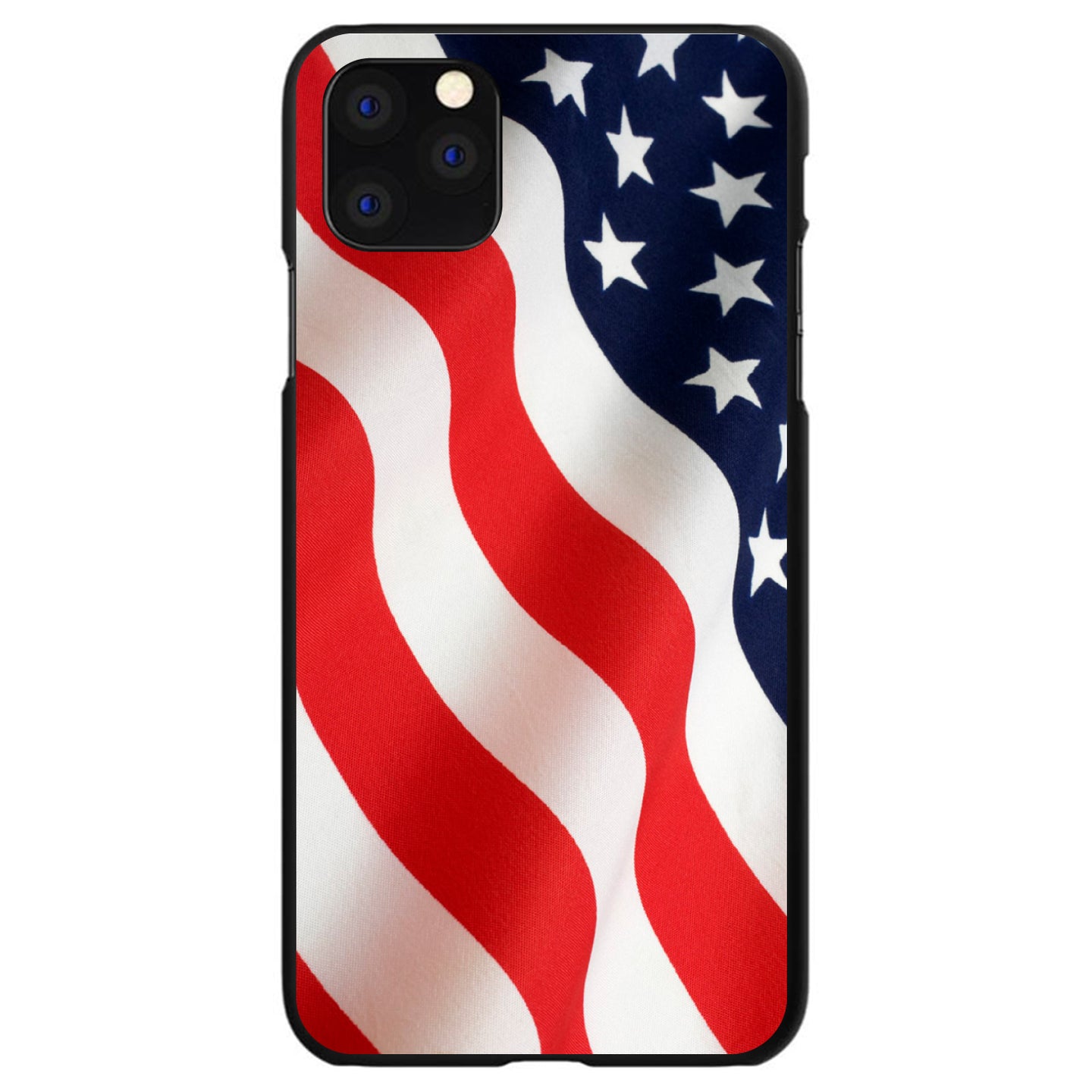 DistinctInk® Hard Plastic Snap-On Case for Apple iPhone or Samsung Galaxy - Red White Blue United States Flag USA
