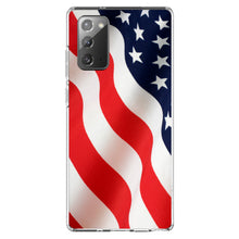 DistinctInk® Clear Shockproof Hybrid Case for Apple iPhone / Samsung Galaxy / Google Pixel - Red White Blue United States Flag USA