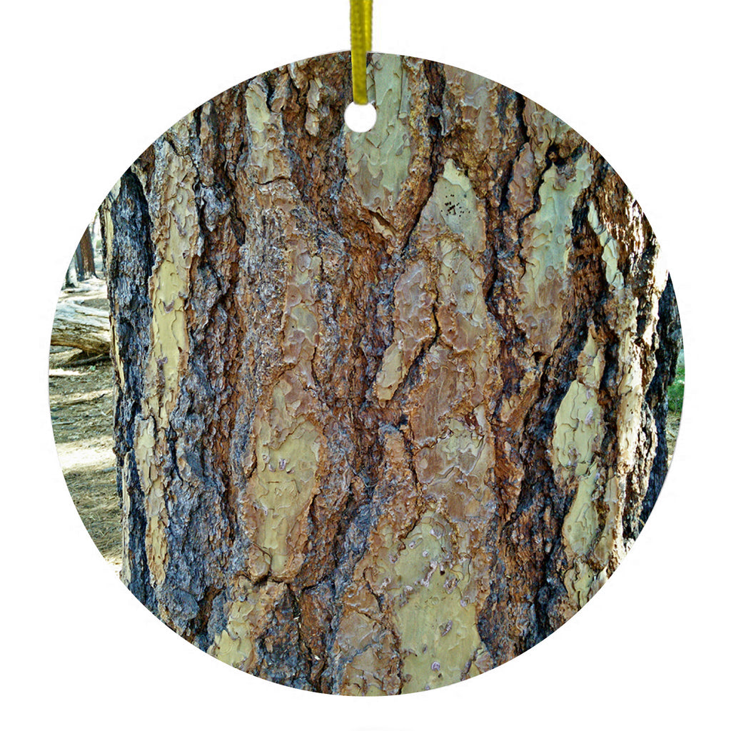Yosemite Redwood Bark Ceramic Ornament