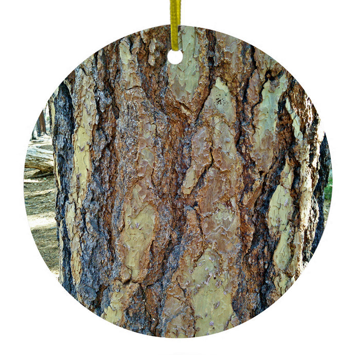 Yosemite Redwood Bark Ceramic Ornament