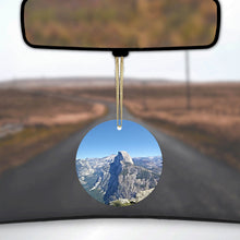 DistinctInk® Hanging Ceramic Christmas Tree Ornament with Gold String - Great Gift / Present - 2 3/4 inch Diameter - Yosemite Half Dome