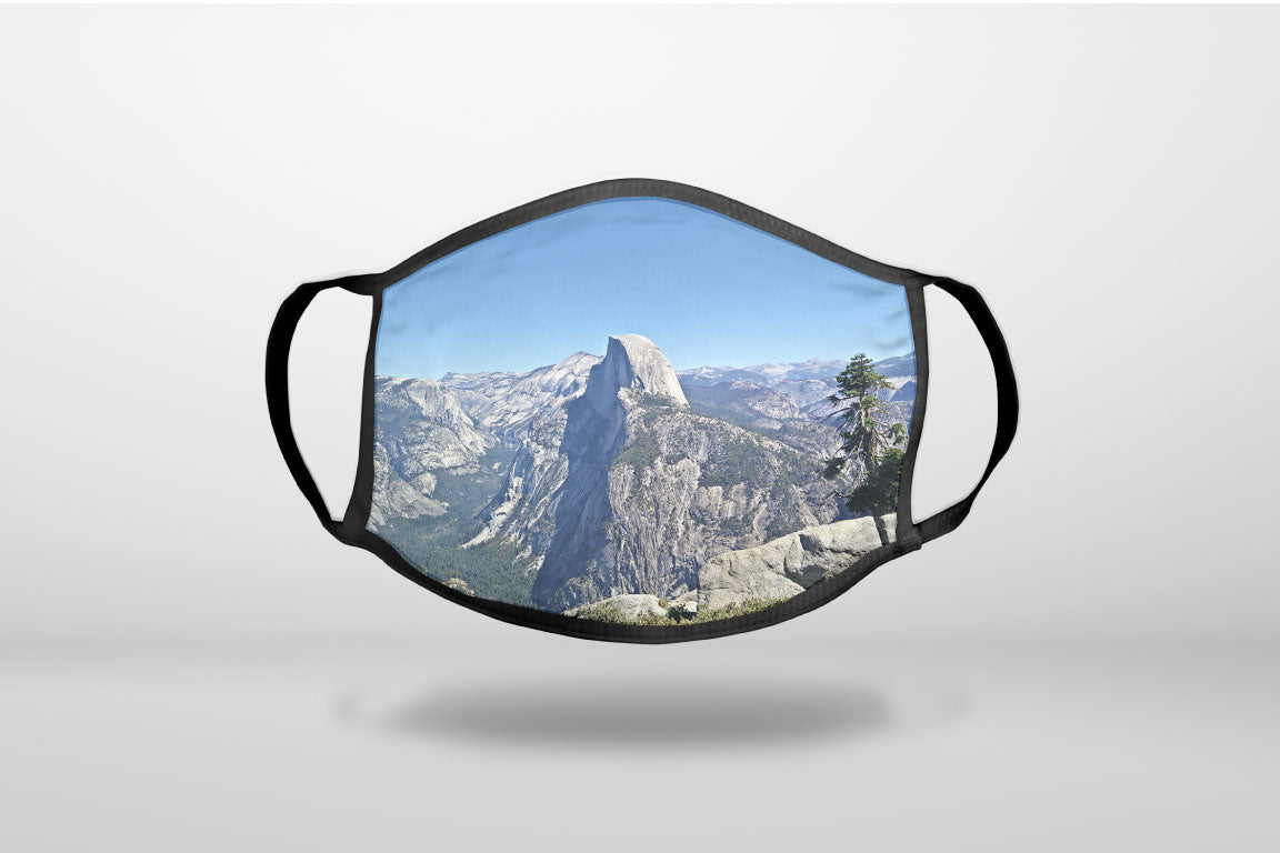 Yosemite Half Dome - 3-Ply Reusable Soft Face Mask Covering, Unisex, Cotton Inner Layer