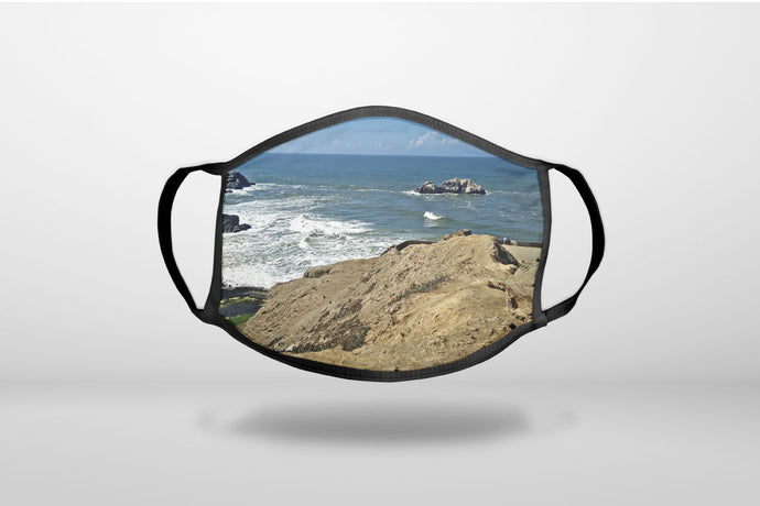 San Francisco Land's End - 3-Ply Reusable Soft Face Mask Covering, Unisex, Cotton Inner Layer