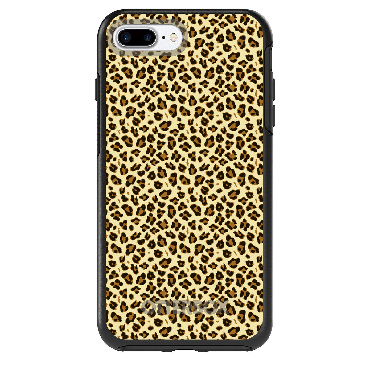 Black Beige Tan Leopard Skin Spots OtterBox Symmetry Case for iPhone & Galaxy, view 2
