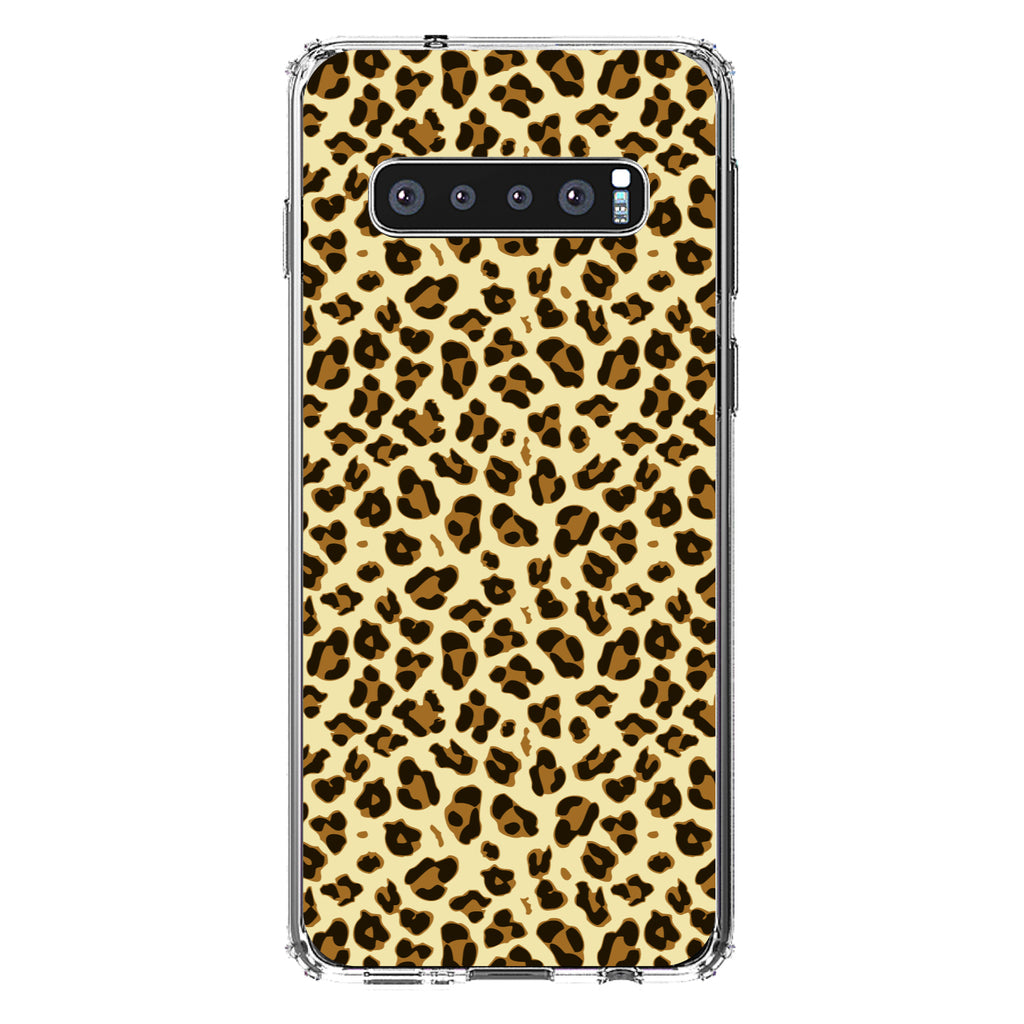 Black Beige Tan Leopard Skin Spots Clear Shockproof iPhone Case, view 17